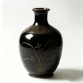 Obsidian Black Ceramic Orchid Vase