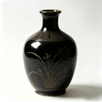 Obsidian Black Ceramic Orchid Vase