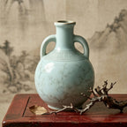 Celadon Blossom Ceramic Amphora Vase